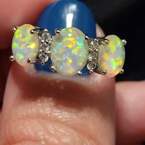 925 Sterling Silver Opal Ring